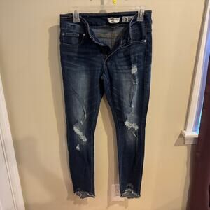 Indigo Rein Anklet Women Skinny Ripped Jeans Blue Junior Size 7